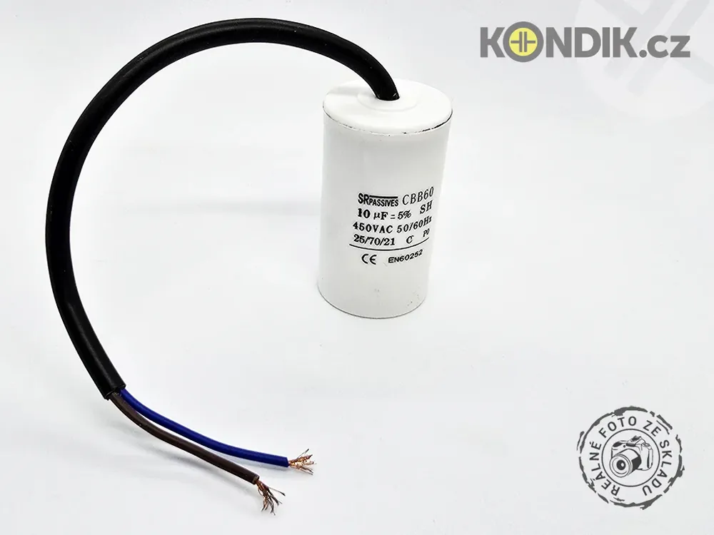 Motorový rozběhový kondenzátor 10uF 450V CBB60H - Právě v prodeji