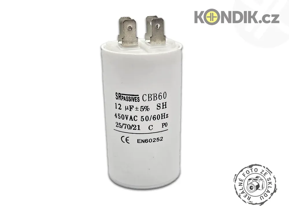 Rychlé odeslání - Motorový rozběhový kondenzátor 12uF 450V CBB60A