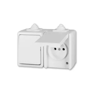 Super cena - ABB Praktik 3932-20062 B kombinace přepínače a zásuvky IP44 bílá