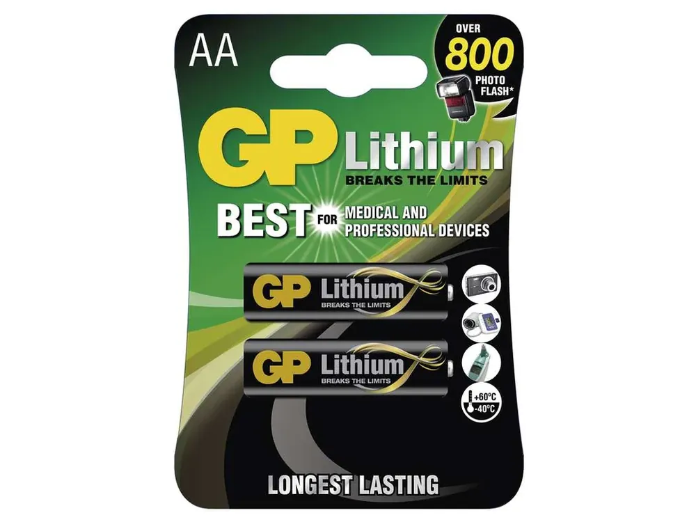 Zbývá jen pár kusů - Lithiová baterie AA (FR6) GP, 2ks