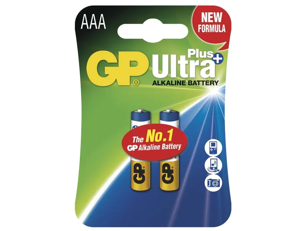 Alkalická baterie GP Ultra Plus AAA (LR03), 2ks | K dispozici