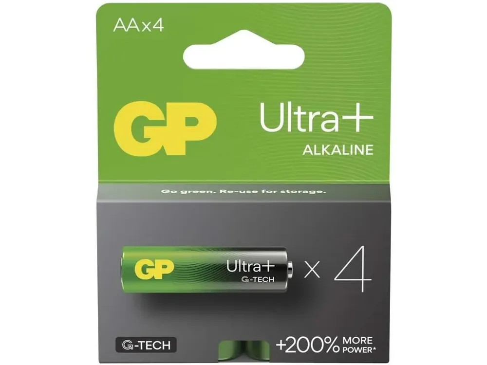 Speciální cena - Alkalická baterie GP Ultra Plus AA (LR6), 4ks