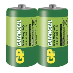 Zinková baterie C (R14) GP Greencell, 2ks | Zlevněno