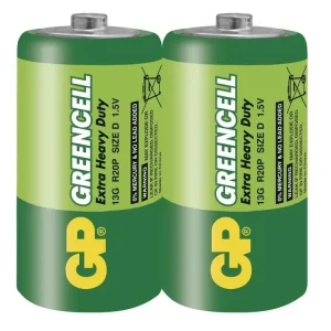 Velmi populární - Zinková baterie D (R20) GP Greencell, 2ks