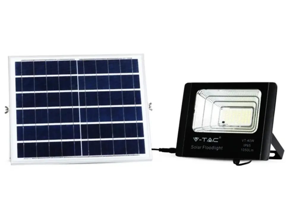 Žádaný produkt | LED reflektor VT-40W 4000K se solárním panelem 16W