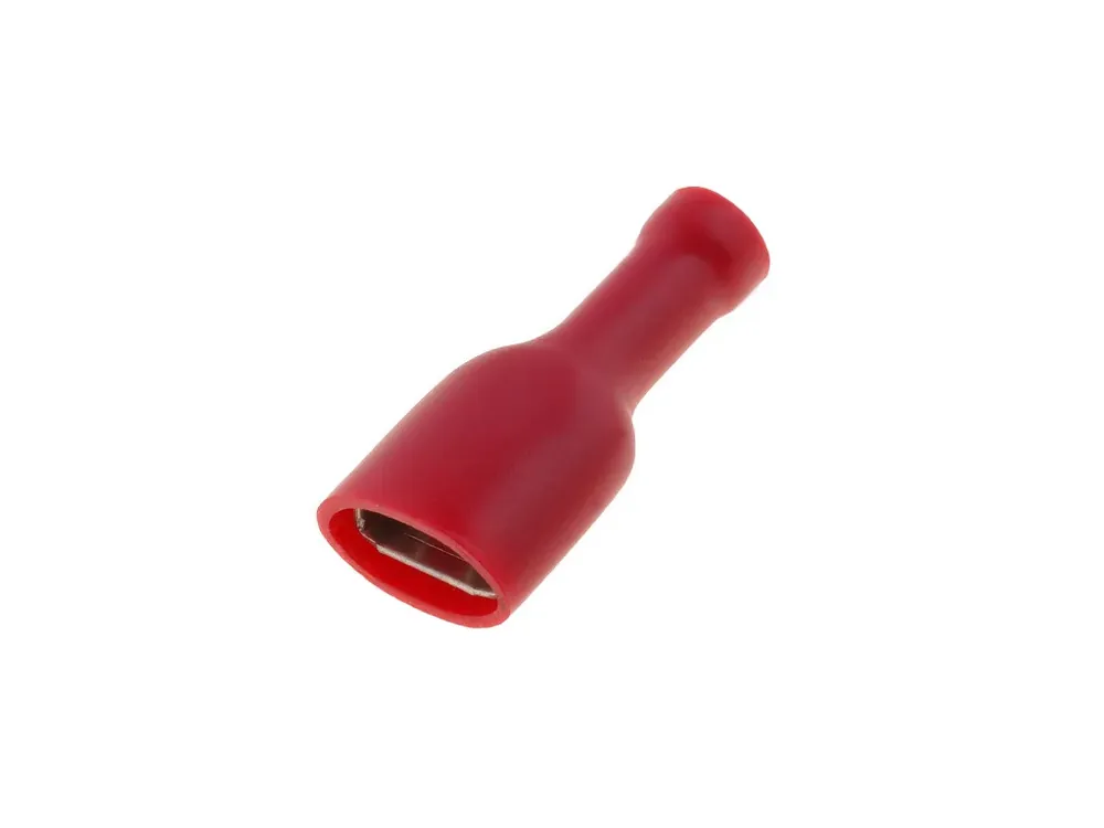 Výprodej | Faston 4,8x0,5mm zásuvka celoizol červený