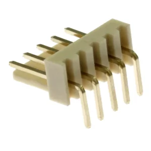 Tovární cena - Konektor se zámkem, 5 pinů (1x5), do DPS, RM2.54mm, úhlový 90°, pozlacený