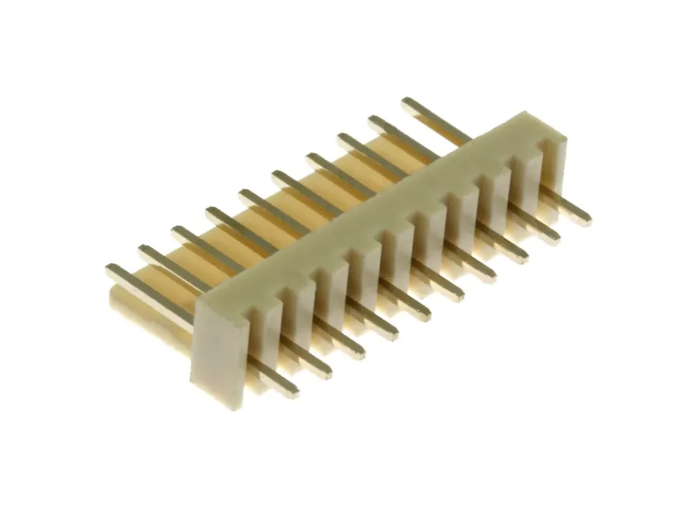 Novinka v nabídce | Konektor se zámkem, 10 pinů (1x10), do DPS, RM2.54mm, přímý, pozlacený