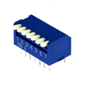 DIP přepínač PIANO 7pólový RM2.54 modrý | Poslední kus