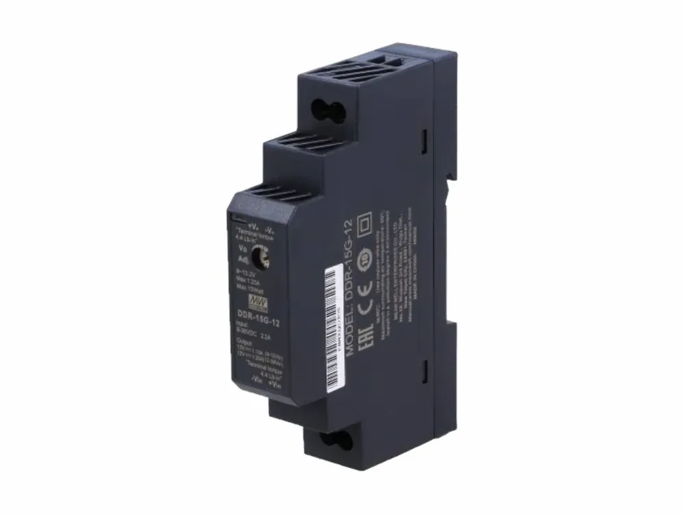 Super nabídka - Mean Well DDR-15G-15 DC/DC měnič na DIN lištu