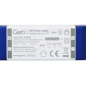 Geti GPS80 napájecí zdroj 12V/6,66A IP20 - Populární