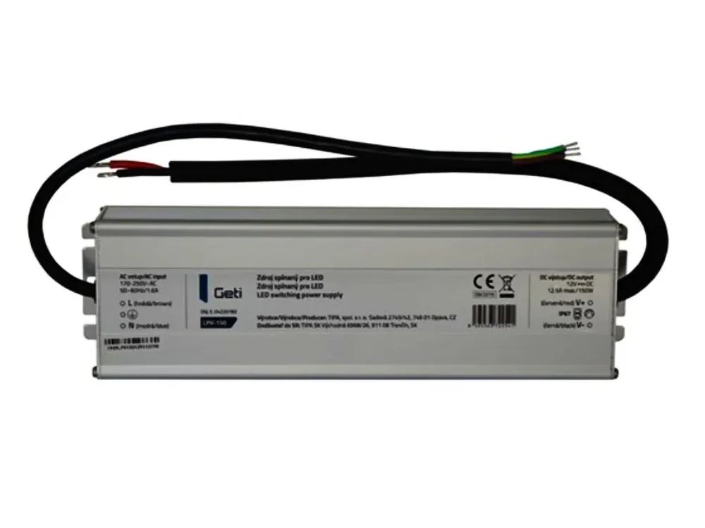 Bezpečná platba | Geti LPV-150 napájecí zdroj 12V/12,5A IP67