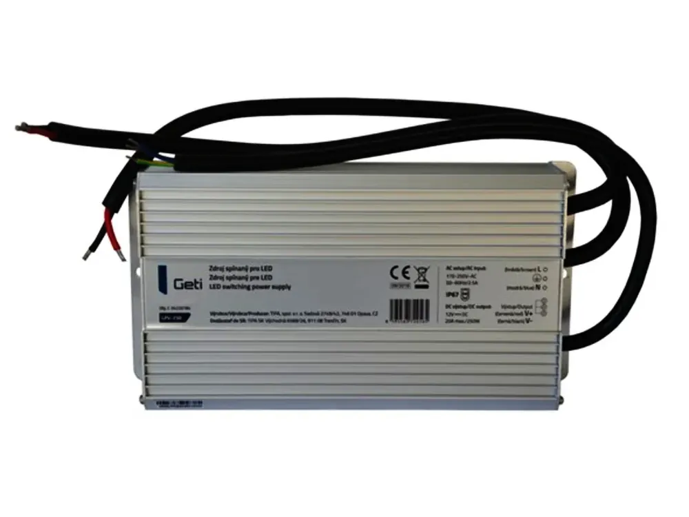 Doprodej zásob - Geti LPV-250 napájecí zdroj 12V/20A IP67