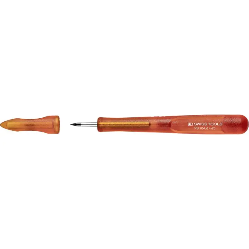Blesková nabídka | Jehla rovná tvrdokovová rýsovací pr. 4x135mm s klipem a ochranným krytem, PB Swiss Tools, PB 704.K 4-20