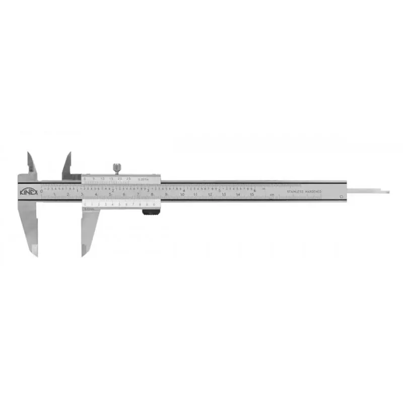 Posuvné měřítko s hloubkoměrem KINEX 300 mm, 0,02 mm, aretace šroubkem, paralelní vedení, monoblok, TOP QUALITY, DIN 86 | Špičkový produkt