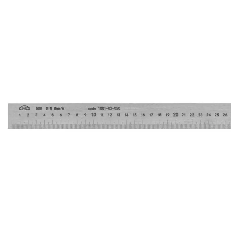 Měřítko ploché s přesahem, NEREZ OCEL KINEX 2000 mm - popis laserem, DIN 866/A | Outlet