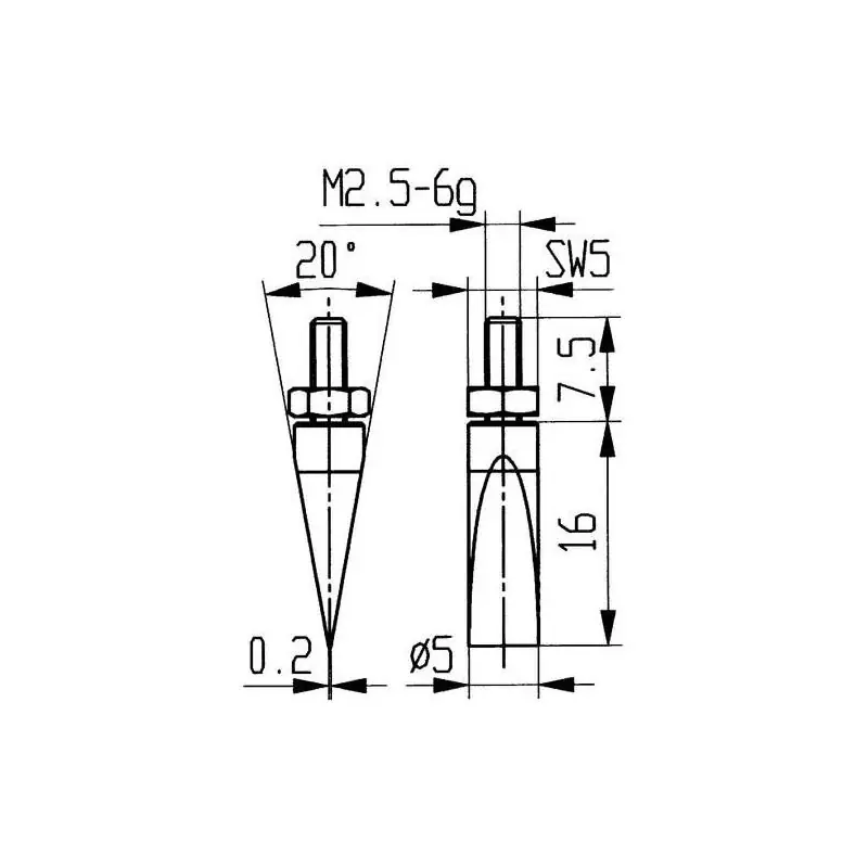 Měřicí dotek HM 20/ 5,0 mm - Připraveno k odeslání