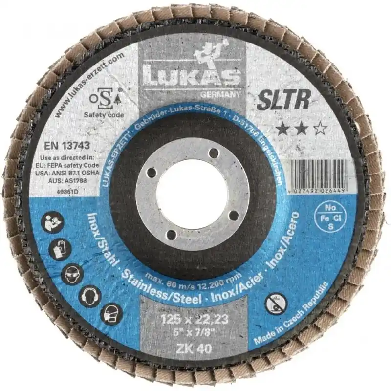 Lamelový brusný kotouč SLTR univerzální Ø 125 mm zirkonový oxid hlinitý zrnitost 40 - Premium