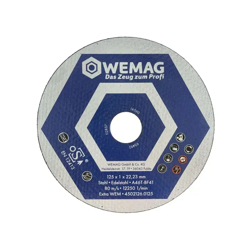 Řezný kotouč 125×1 mm A 60 EXTRA na ocel a nerez, WEMAG | Kupte dnes