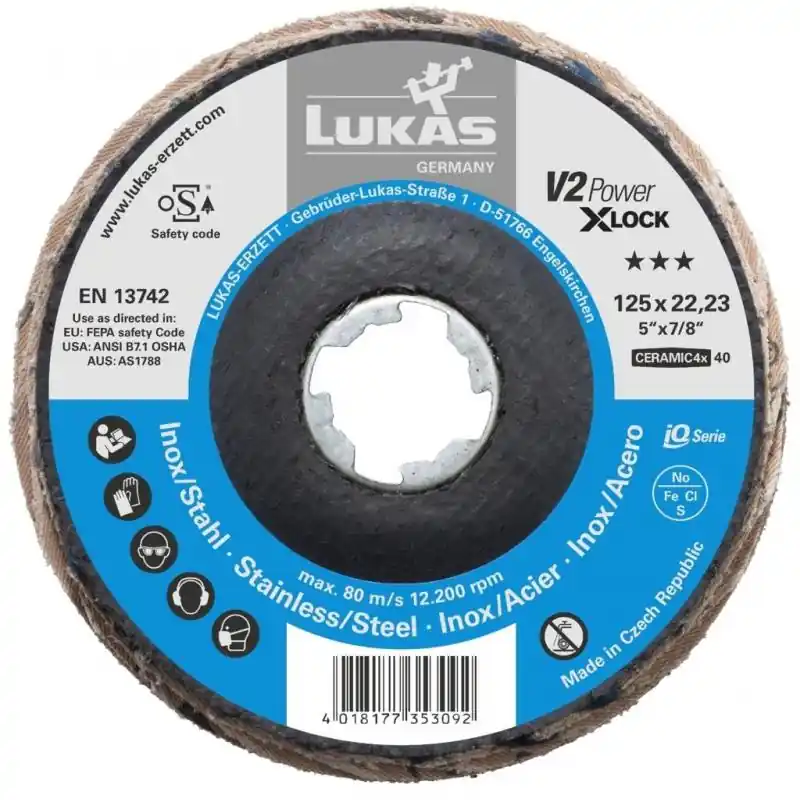 Objednejte nyní - Kotouč lamelový LUKAS V2 POWER Ø 125 mm Keramická zrnitost 60