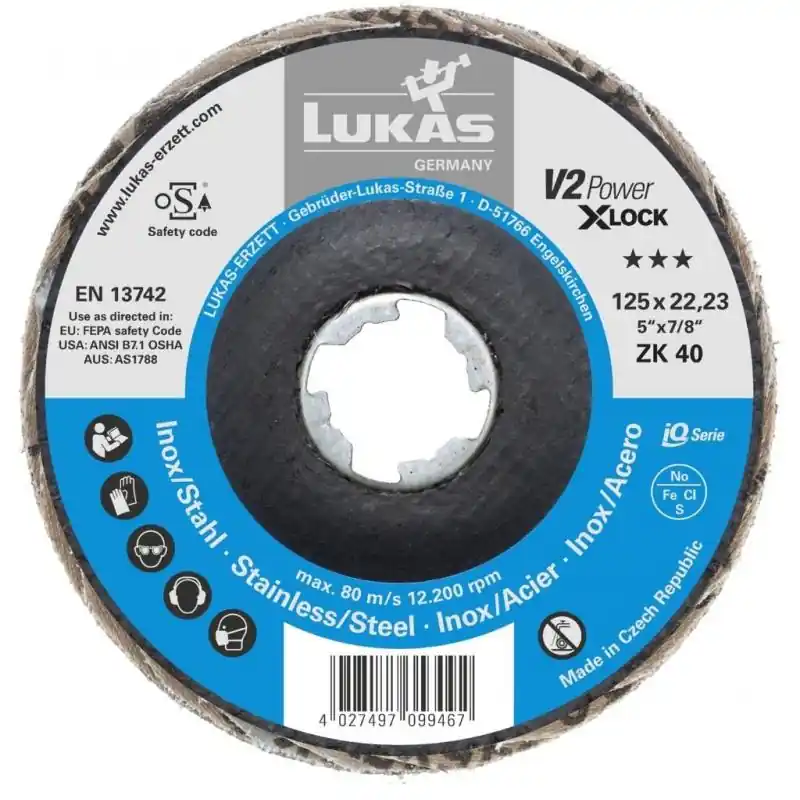 Jen pár kusů - Lamelový brusný kotouč V2 POWER Ø 125 mm zrnitost 60 oxidu zirkoničitého