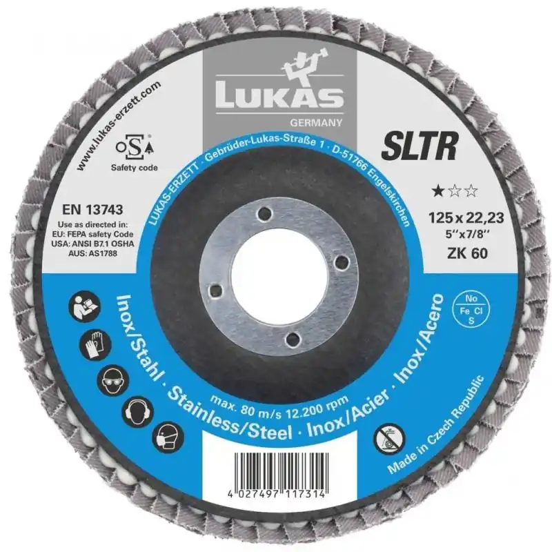 Lamelový brusný kotouč SLTR univerzální Ø 125 mm Zrnitost oxidu zirkoničitého 60 | Výhodný nákup