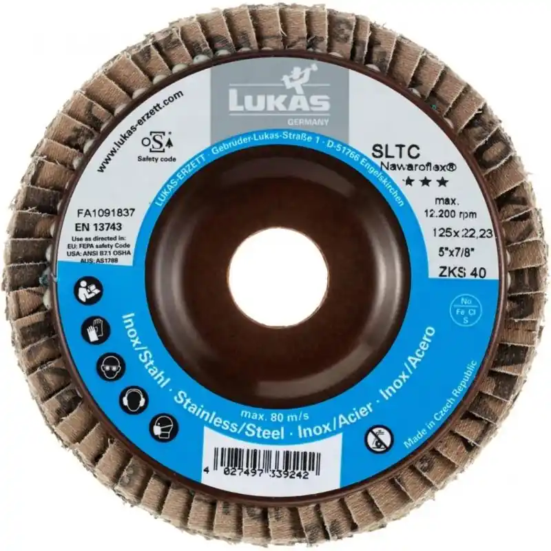 Lamelový brusný kotouč SLTC univerzální Ø 115 mm oxid zirkoničitý (s brusným vrchním pojivem) zrnitost 60 - Rychlá expedice