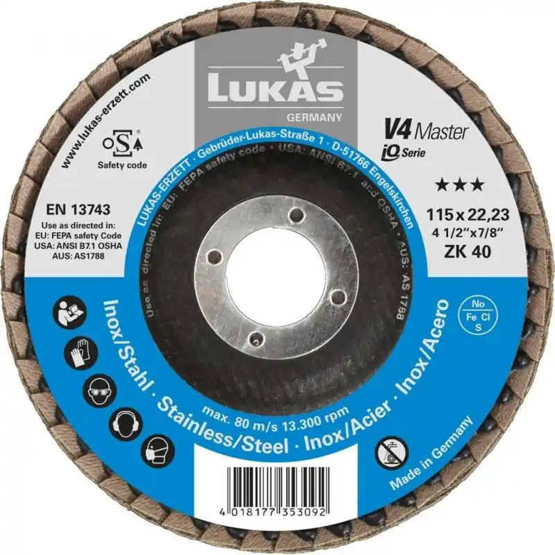 Lamelový brusný kotouč V4 MASTER univerzální Ø 125 mm zrnitost zirkonového oxidu hlinitého 60 úhlová | Ušetřete více