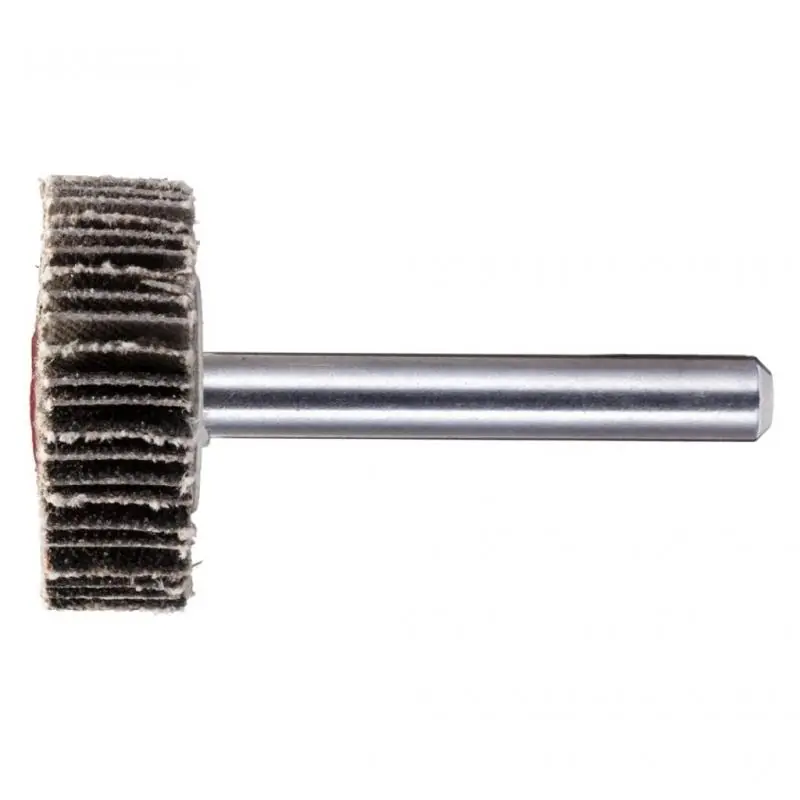 Žádaný produkt - Brousící vějíř SFC na hliník / dřevo 40x15 mm stopka 6 mm karbid křemíku zrnitost 80