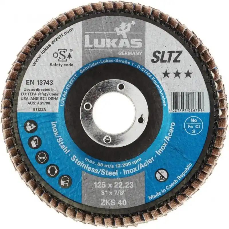 Lamelový brusný kotouč SLTZ univerzální Ø 125 mm zrnitost oxidu zirkoničitého 60 - Populární