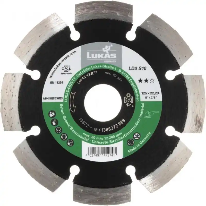 Doprodej | Diamantový řezný kotouč LD3 S10 na kámen/beton/asfalt Ø 125 mm pro úhlovou brusku
