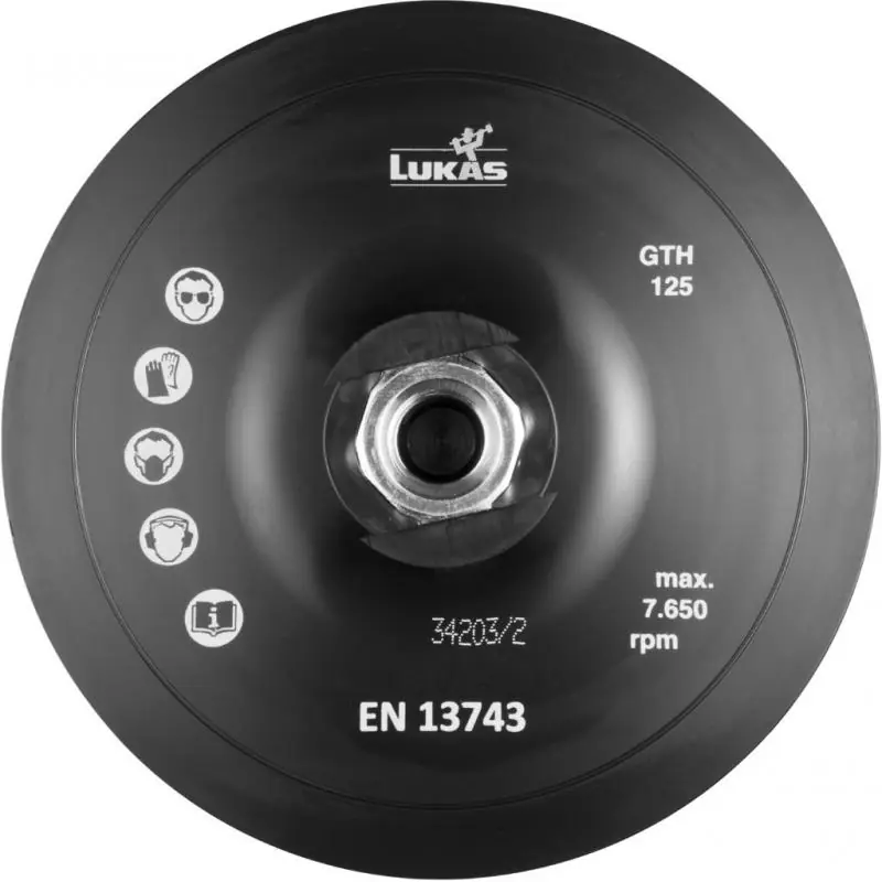 Držák nástrojů LUKAS GTHx pro brusné listy na suchý zip Ø 125 mm se závitem M14 | Výhodná nabídka