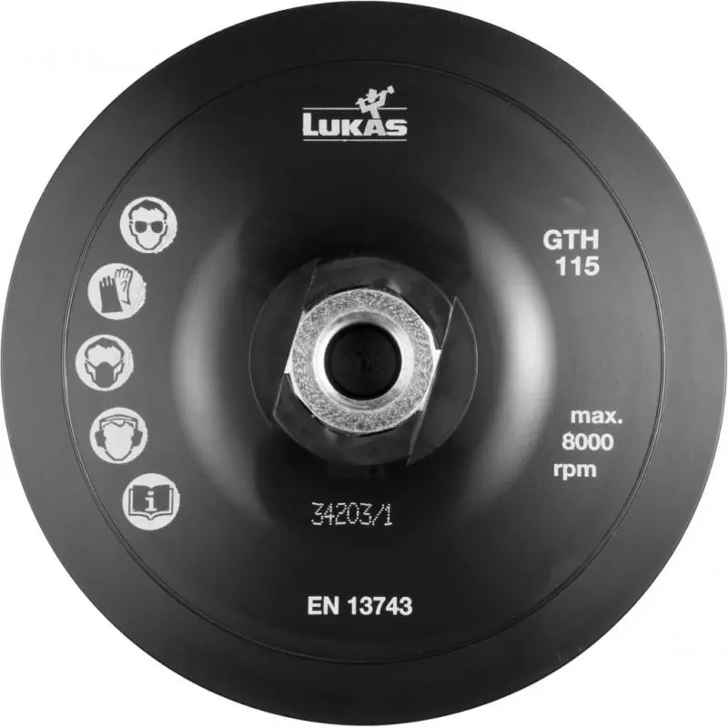 Kupte nyní - Držák nástrojů LUKAS GTHx pro brusné listy na suchý zip Ø 115 mm se závitem M14