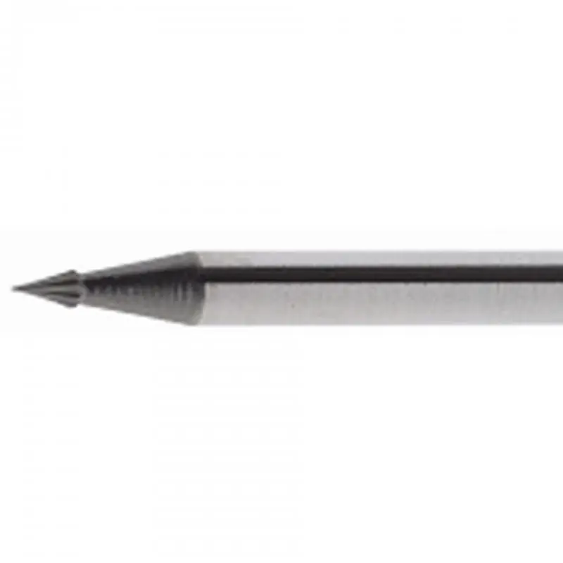 Omezené množství | Minifréza LUKAS HSS MF se špičatým kuželem pro nerezovou ocel/ocel 1,6x2,8 mm stopka 3 mm