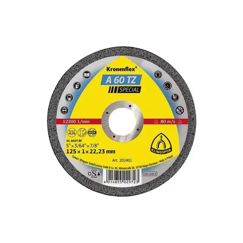 Řezný kotouč A60TZ V2A, 125x1,0 mm, Klingspor - Oblíbený u zákazníků