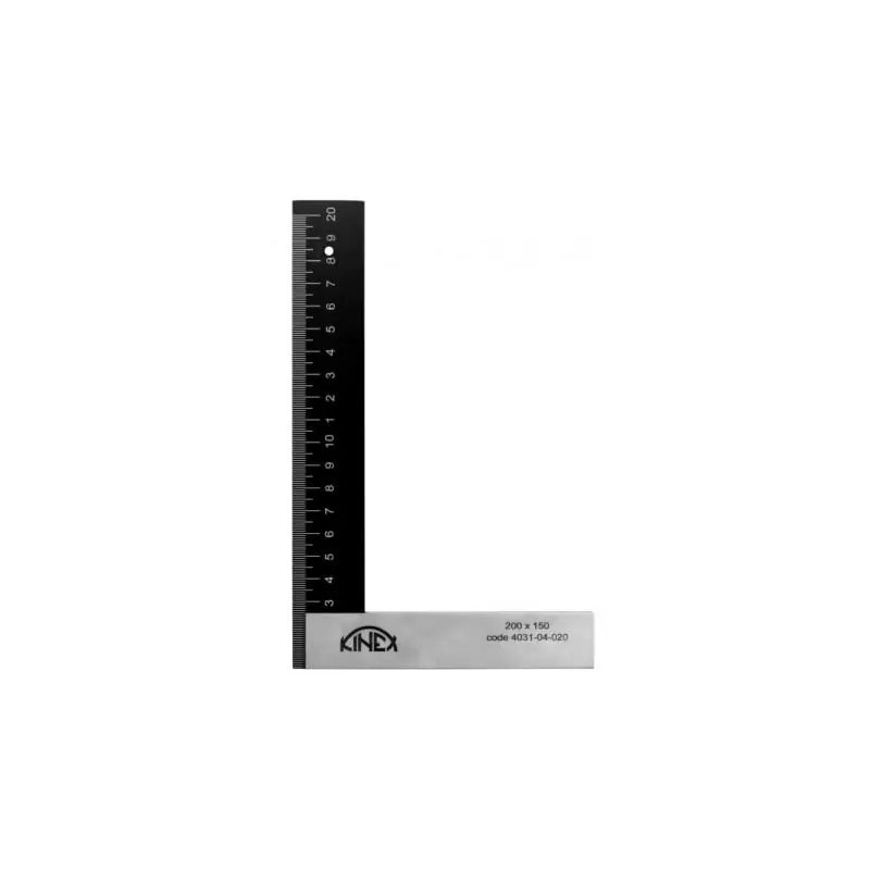 Úhelník s mm dělením KINEX BLACK COAT 200x130 mm, hliník/ocel | Vrácení zdarma