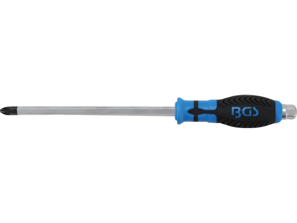 Křížový šroubovák PH4 s vnějším šestihranem, 200 mm, BGS - B7915 | Vysoká kvalita