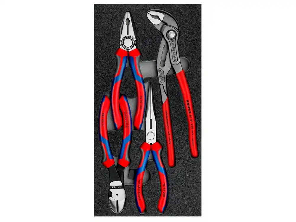 Rychle mizí | Sada kleští v pěnové výplni, 4 ks, KNIPEX - 002001V15
