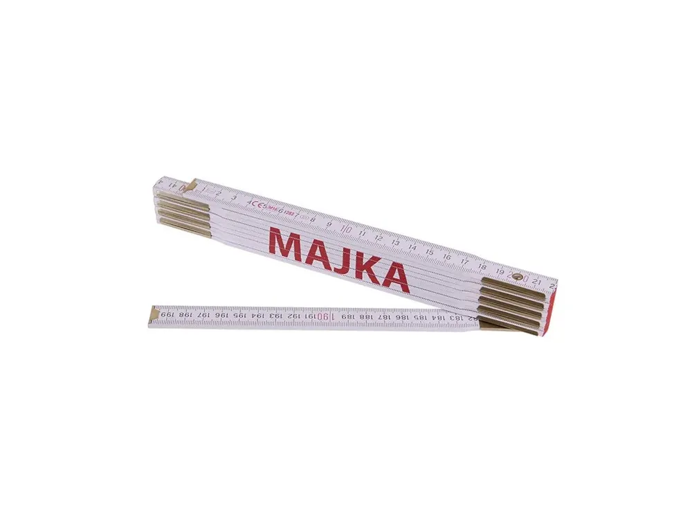 Metr skládací 2m MAJKA (PROFI,bílý,dřevo) - Premium