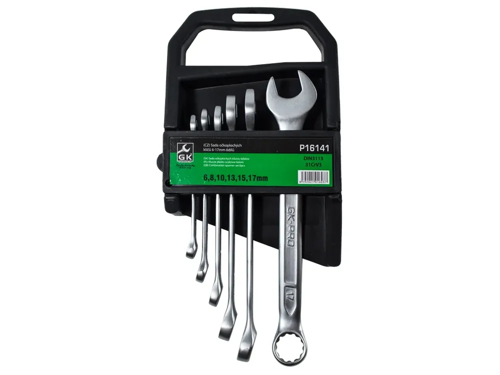 Populární | GK TOOLS Sada očkoplochých klíčů, matné 6-17 mm, 6 dílů, plastový držák