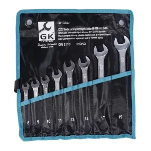 GK TOOLS Sada očkoplochých klíčů, chrom 8 dílů 8-19 mm, textilní obal | Nyní k dispozici