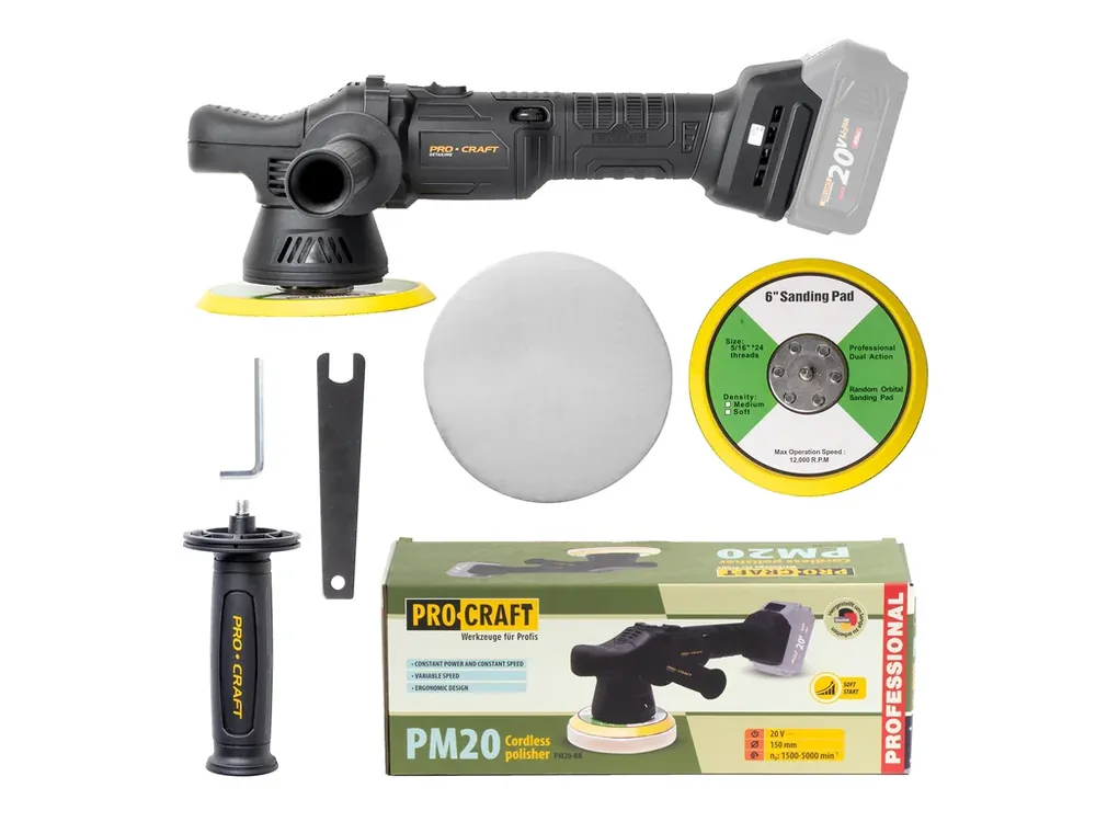 Aku leštička Procraft PM20bb (bez baterie a nabíječky) PM20bb - Akční nabídka