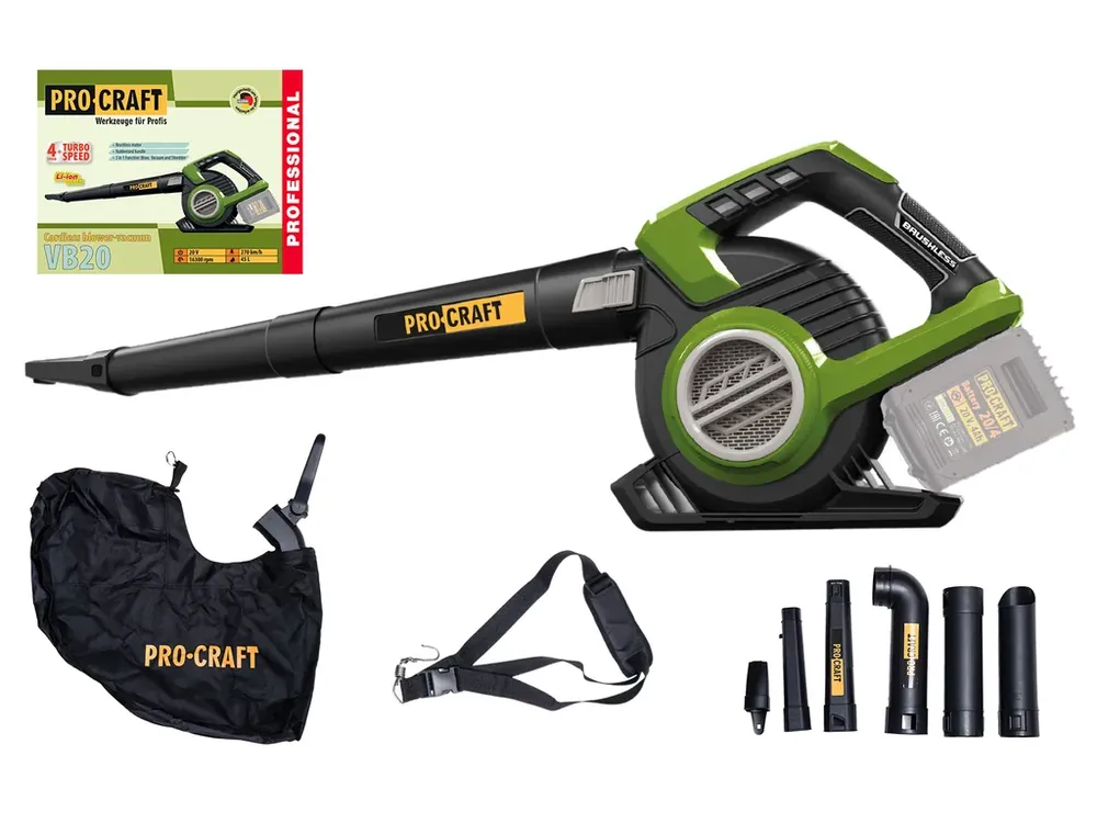 Slevy - Aku fukar/vysavač listí Procraft VB20 (bez baterie a nabíječky) VB20