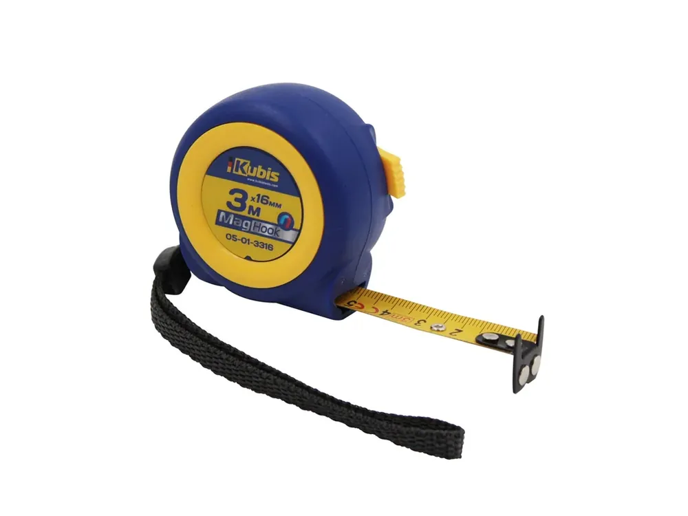 Snadný nákup - Metr 5m nylon, 19mm, pogumovaný nárazuodolný oboustraný zobáček, autostop 05-01-3519