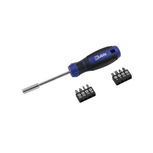 Premium - Šroubovák 8 v 1 v pouzdře, SL5, 6 мм, PH1, 2, PZ1, 2, T15, 20, CrV6150, HRC 51-54 02-08-0209