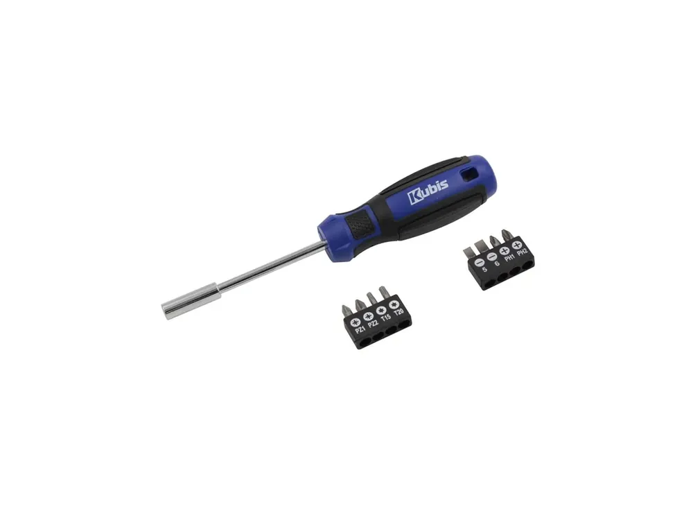 Premium - Šroubovák 8 v 1 v pouzdře, SL5, 6 мм, PH1, 2, PZ1, 2, T15, 20, CrV6150, HRC 51-54 02-08-0209