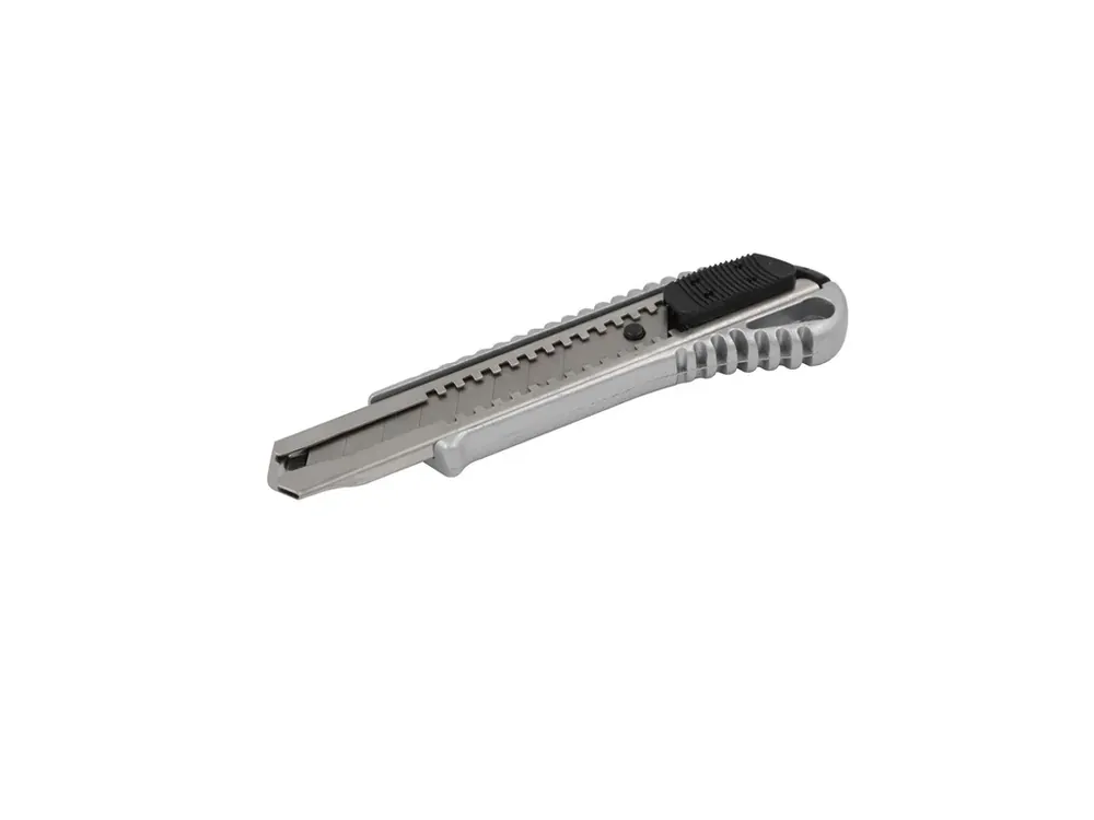 Doprodej zásob | Výsuvný nůž 18 mm Eco zesílená čepel, automatický zámek, kovový 04-03-0618