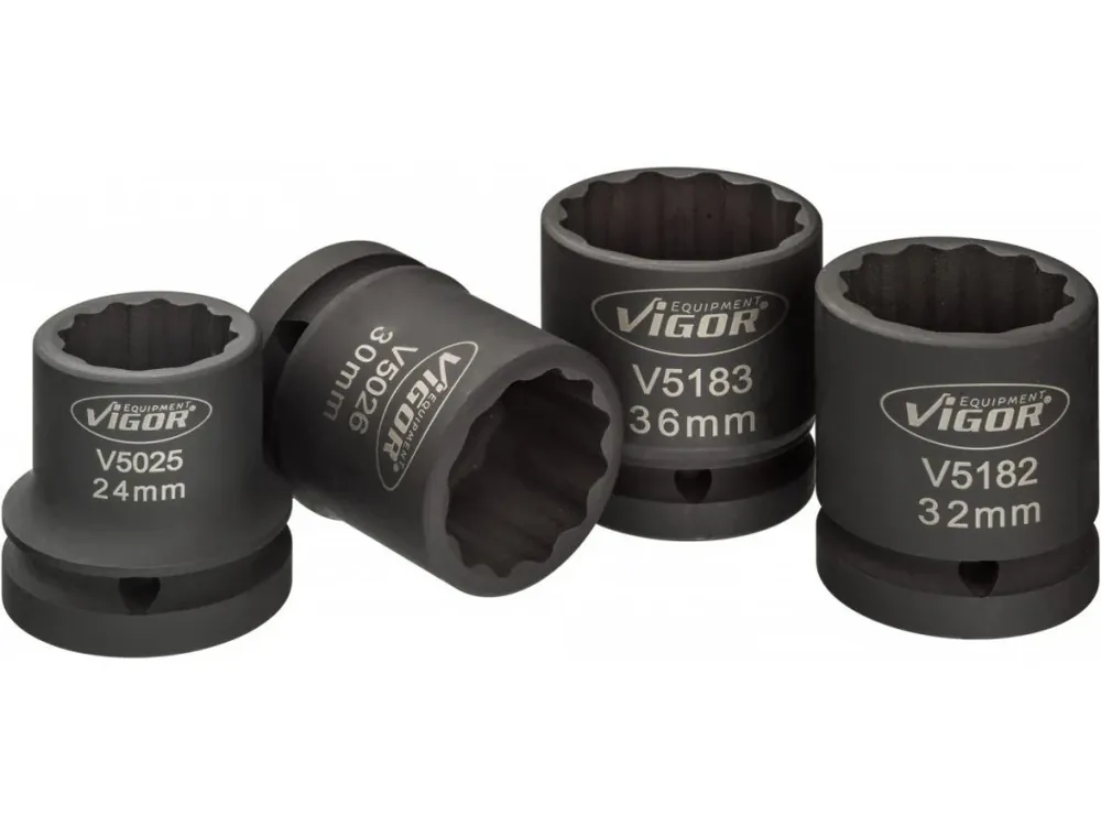 Sada kovaných vnitřních nástrčných klíčů 3/4" dvanáctihranných 24-36mm 4 ks Vigor - V5024 - Omezené množství