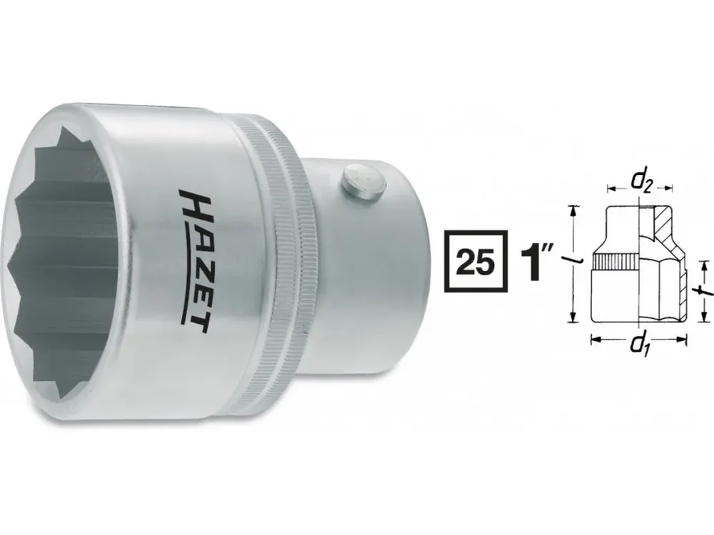 Vnitřní nástrčný klíč 1" dvanáctihranný 80mm, Hazet 1100Z-80 - Zvýhodněná cena