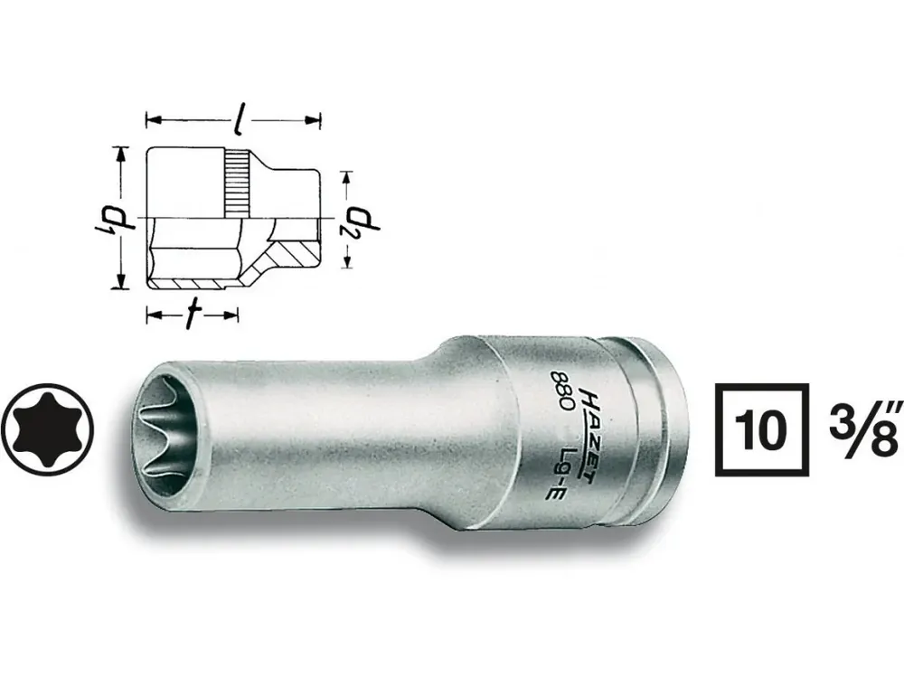 Rychlé odeslání - Vnitřní nástrčný klíč 3/8" TORX® E8, Hazet 880LG-E8